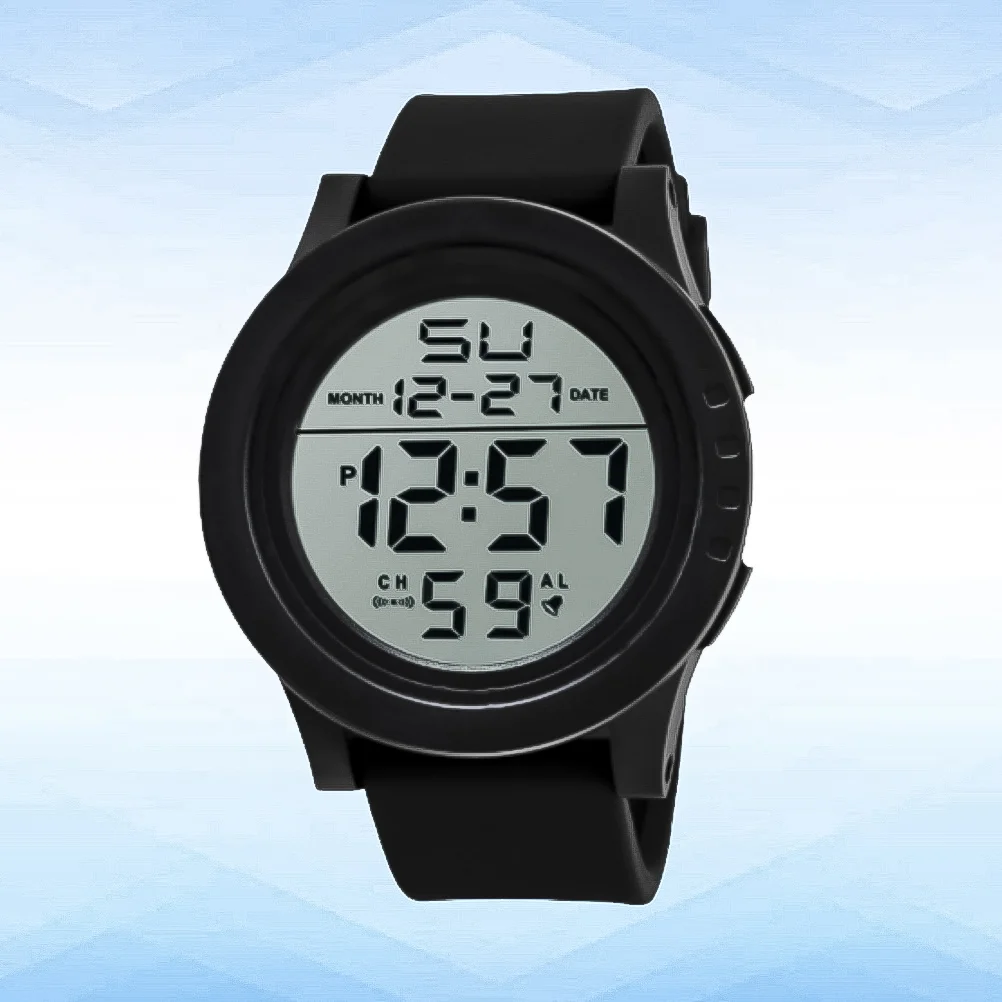 Luminous LED Outdoor Sports Digital Watch Waterproof Alarm Clock Wristwatch Watches (Black) led Watch