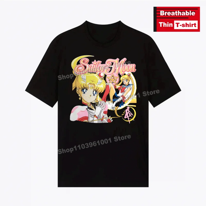 

Japanese Popular Anime Printed - Beautiful Girl Warrior T-shirt y2k Harajuku Fashion Men Women Short Sleeve Breathable Thin Tees