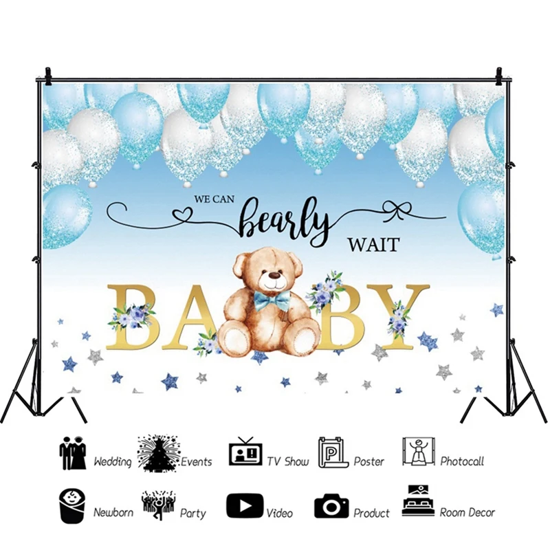 BNVN-250X220cm fotografia pano de fundo dos desenhos animados urso balão aniversário gênero revelar fotografia foto retrato pano