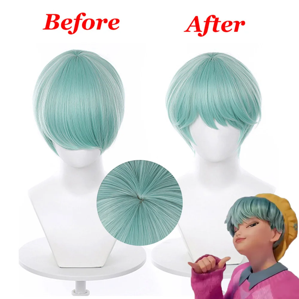 Saja Jongens Cosplay Props Anime Pruik Hittebestendig Haar Halloween Party Rollenspel Pruiken + Pruik Cap