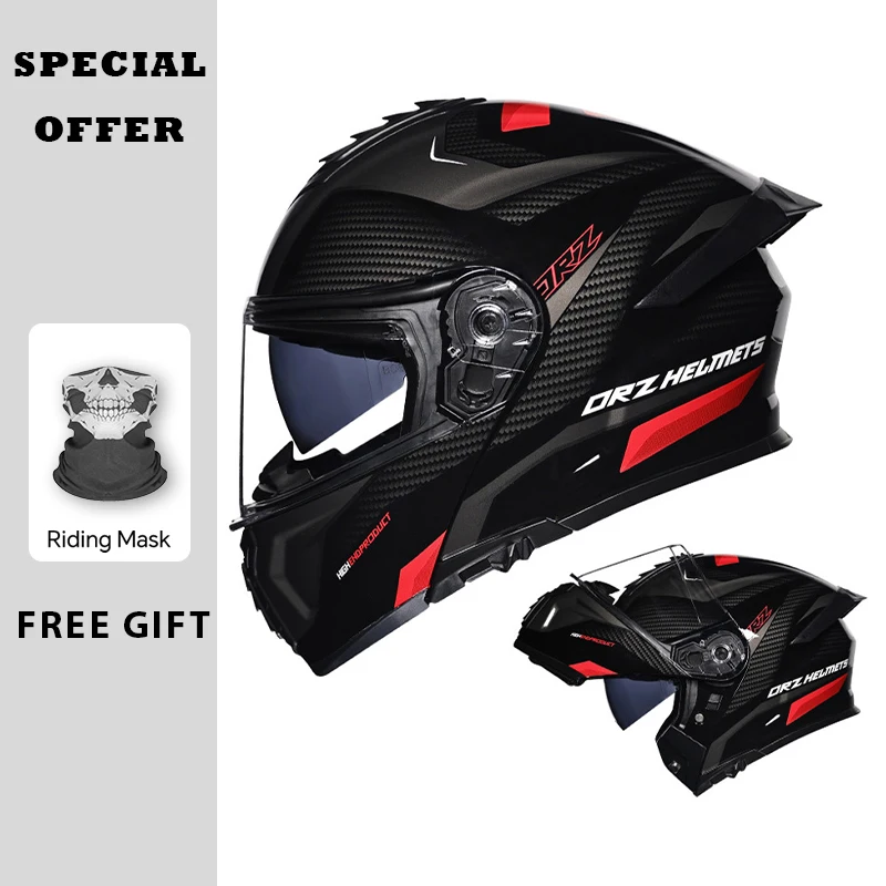 

Flip Up Motorcycle Helmets DOT Approved Flip Up Moto Helmet with Dual Visor Modular Full Face Helmet Adult Men Cascos Para Motos