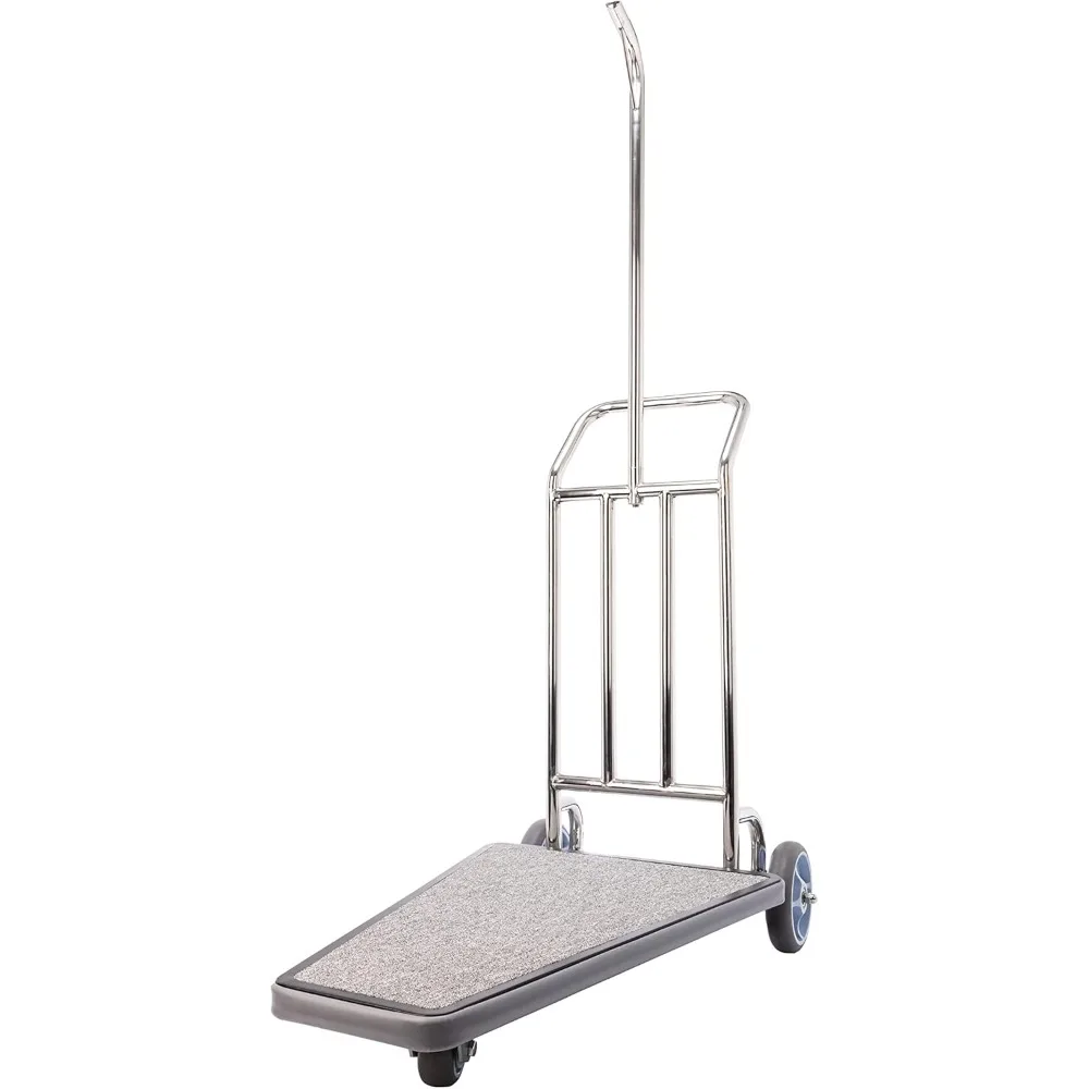 Three Wheeled Luggage Cart- Stainless Steel Finish Condo Cart Trolly Cart- Great Convention Centers, Hotels, Rental Properties