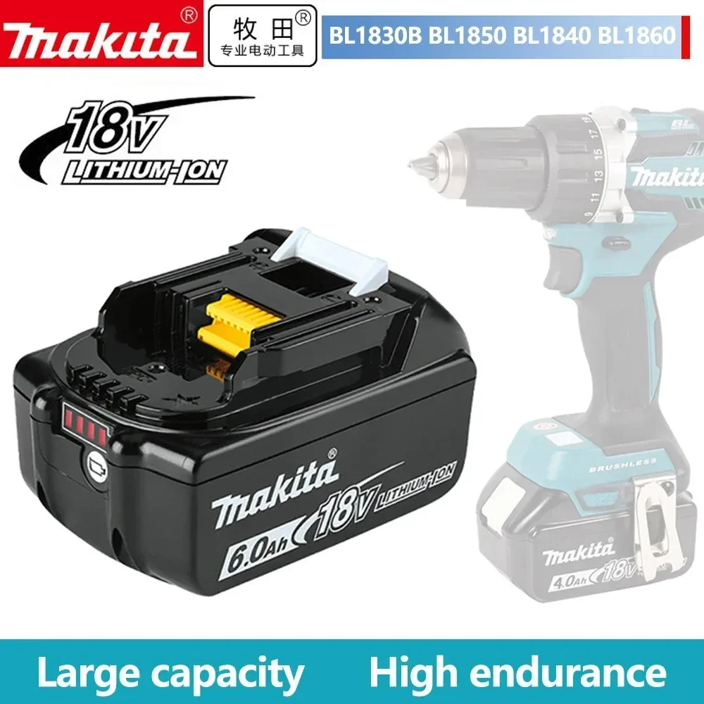 

Оригинальный аккумулятор Makita 18 в 6000 мАч, для электроинструмента LXT BL1860B BL1860 BL1850 BL1830, перезаряжаемая литиевая батарея