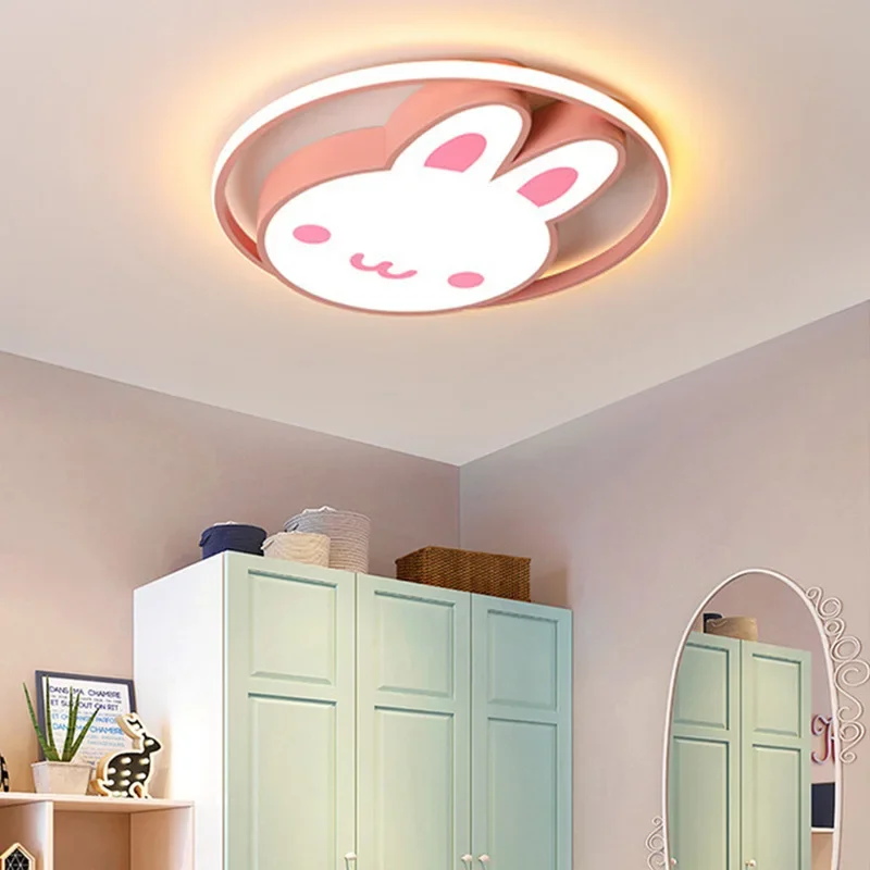 Nordic pink children bedroom decor Ultra Thin led lamp lights for room dimmable ceiling light Modern home decoration Luminaire