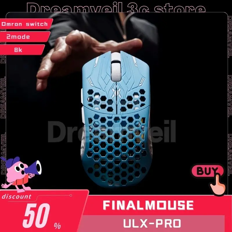 

Игровая мышь Finalmouse Ulx-Pro, 2 мыши, 2,4 ГГц, беспроводная мышь 8k Omron Switch Paw3395 29g, легкая геймерская мышь для киберспорта