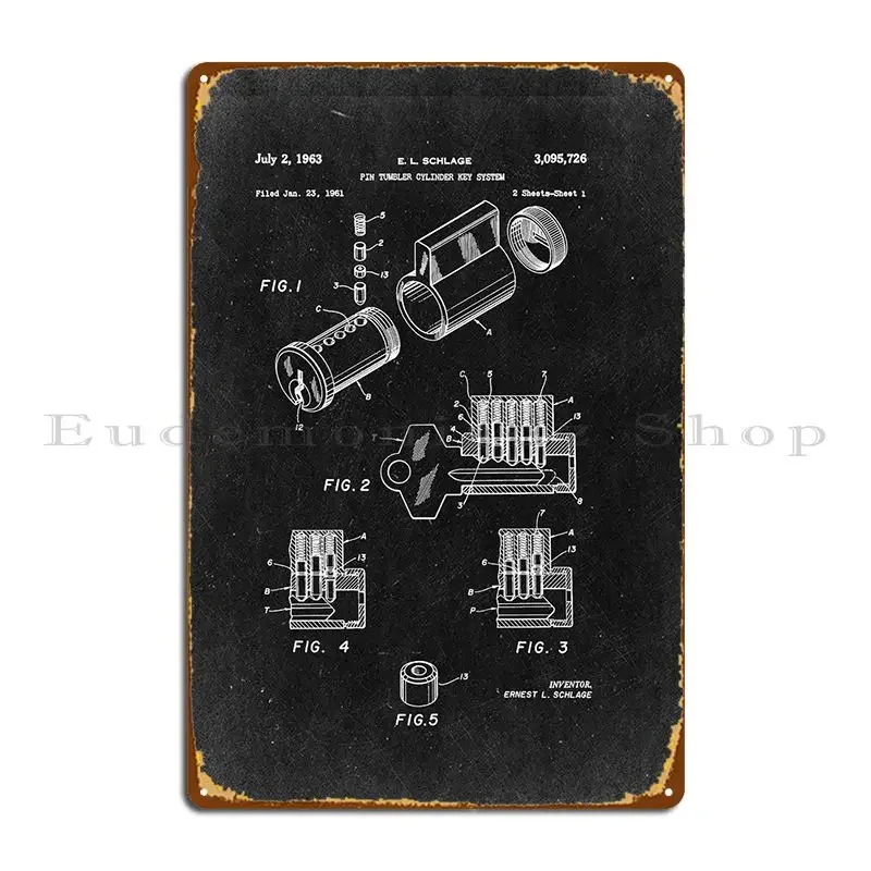 Pin Tumbler Cylinder Key System - E.L. Schlage Metal Signs Rusty Garage Wall Mural Personalized Cinema Tin Sign Poster