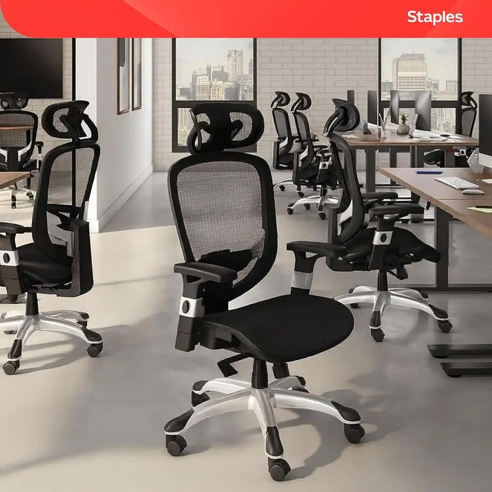 Hyken Ergonomic Task Chair, Mesh, Ergonomic, Lumbar Support, Swivel, Black