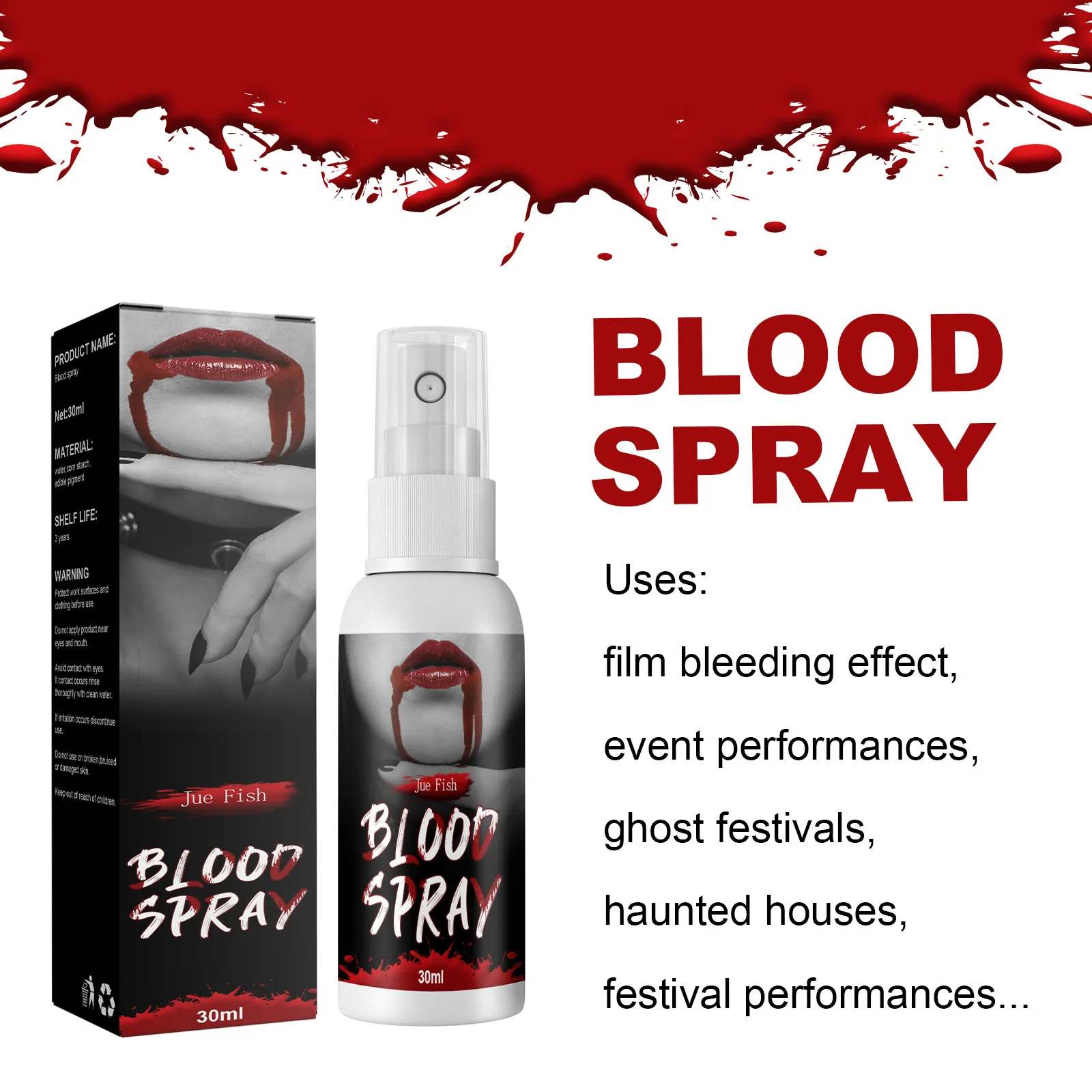 Spray Faux Sang 30 ml – Maquillage Halloween – photo 7