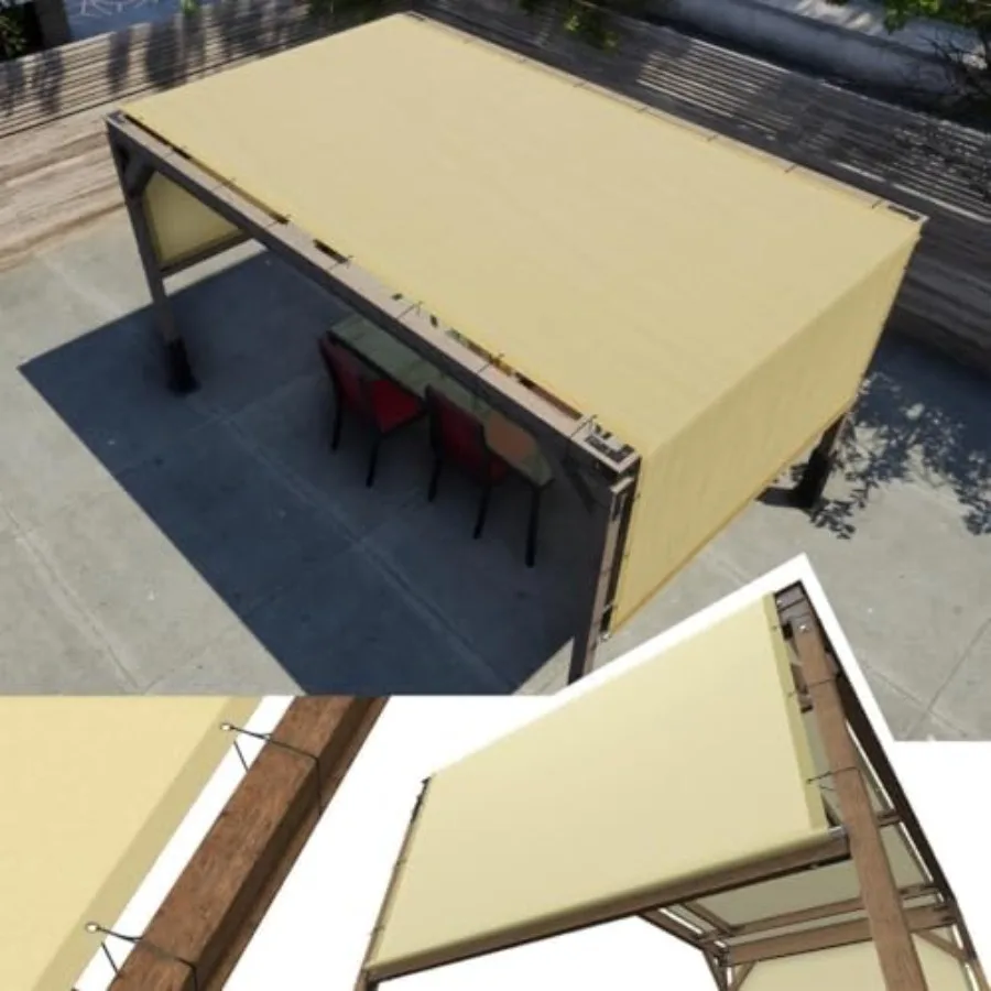 

Сменный тент для перголы 8' x 16' (шагренголь) бежевого цвета, UPF50+, коммерческого класса, 260GSM, солнцезащитный, для уличных патио, блокировка УФ-излучения 95%