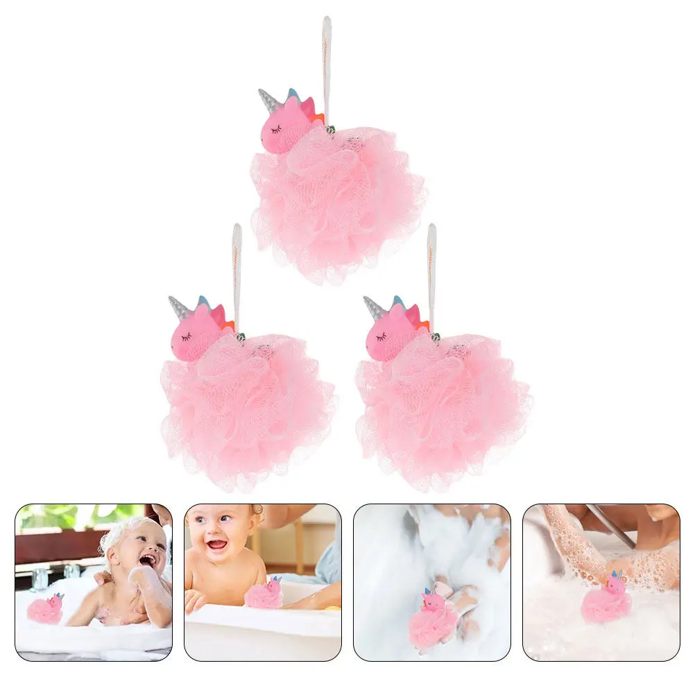 

3Pcs Bathing Balls Soft Mesh Shower Loofahs Exfoliating Body Scrubbers Portable Comfortable Shower Balls for Daily Bathing