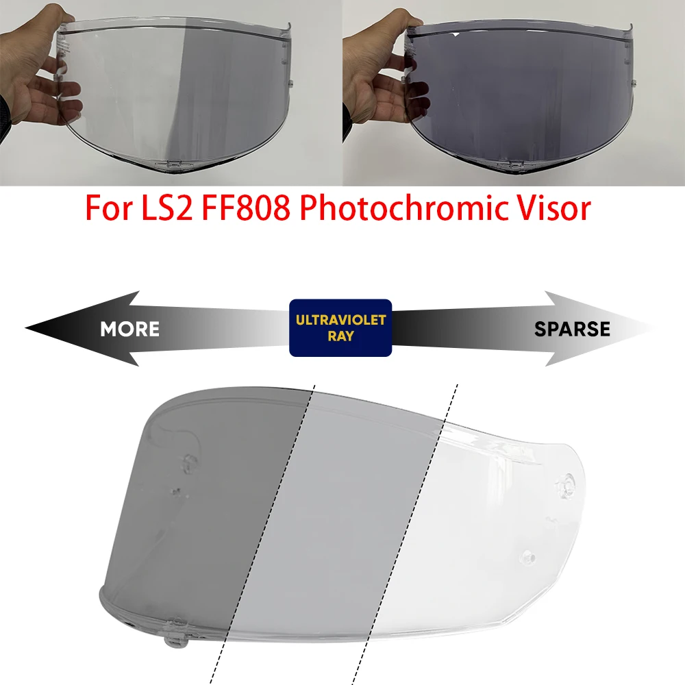 

For LS2 FF808 Helmet Photochromic Visor Face Motorcycle Helmet Shield Lens