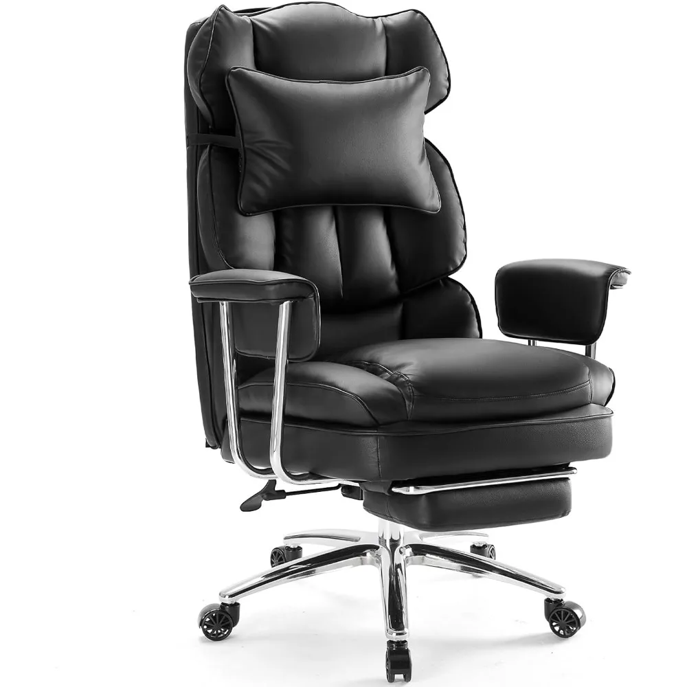 

Executive Home Office Desk Chair - Ergonomic Big Tall High Back with Footrest & Lumbar Support, Reclining Height Adj