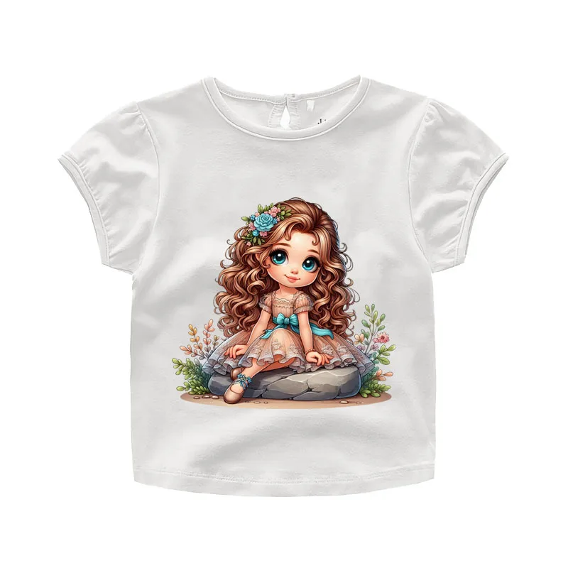 18CM Cute & Beautiful Little Princess Girl Iron On Patch Heat Transfer On Clothes DTF Iron On Transfer Heat Transfer On Clothes