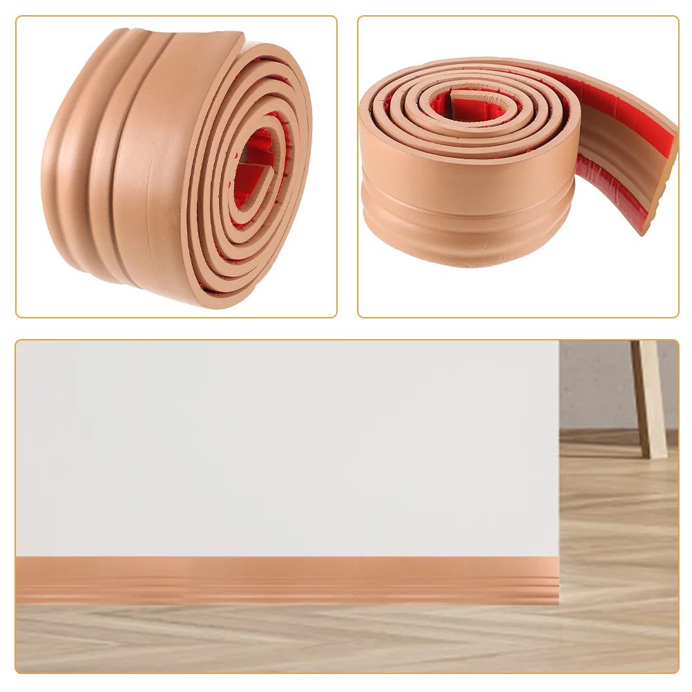 1 لفة قشر وعصا اللوح جدار حافة تقليم قالب ذاتي اللصق لخزانة بلاط السقف الزاوية شريط تقليم مرن #4