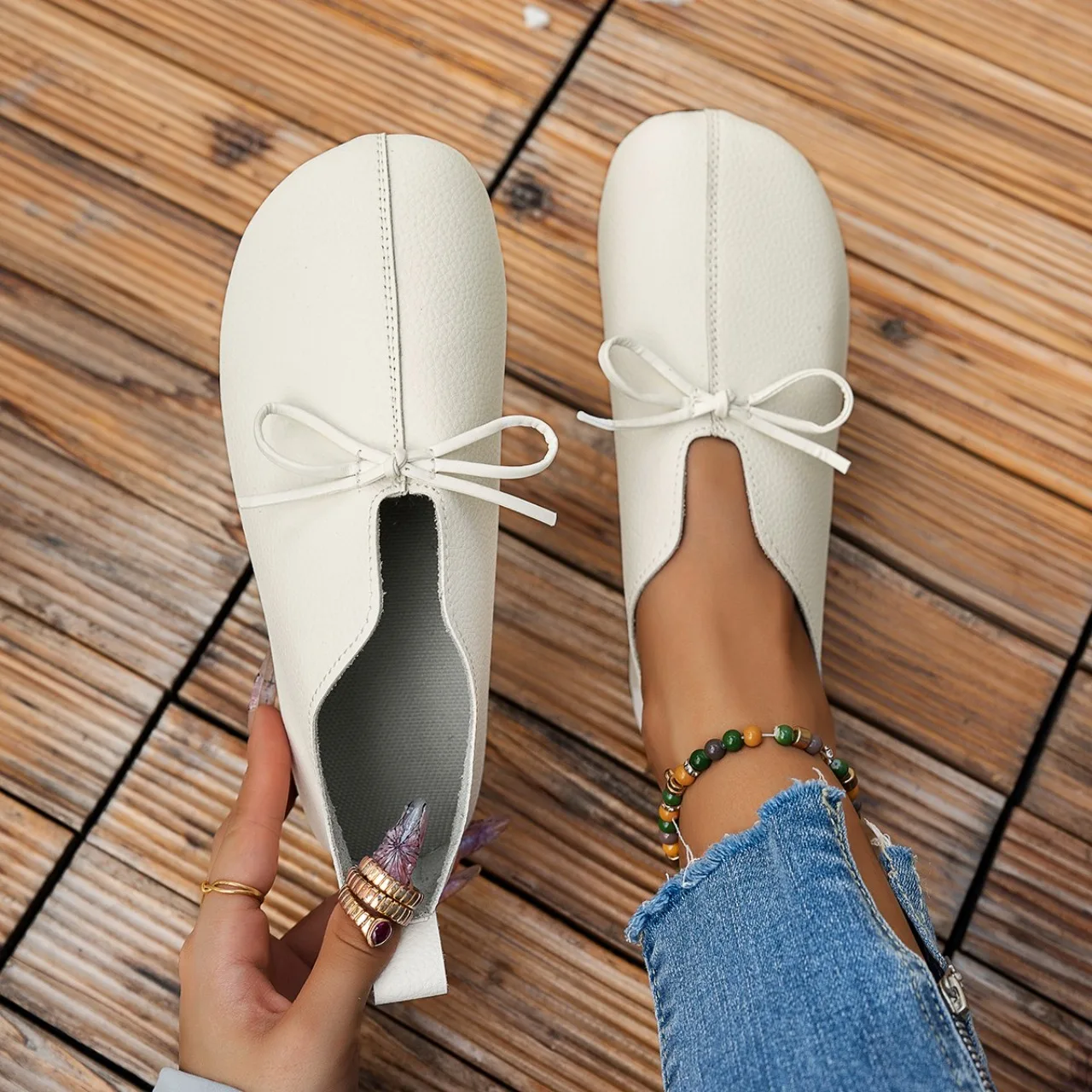 

Genuine Leather Summer Loafers Women Casual Shoes Moccasins Soft Pointed Toe Ladies Footwear Women Flats Shoes Female