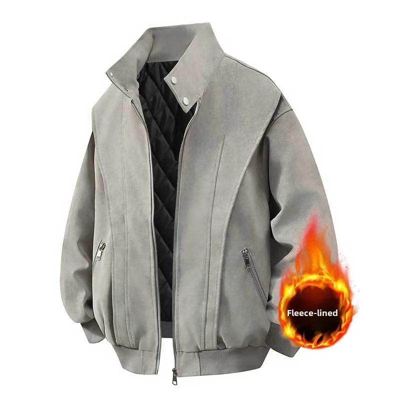 

2025 New American Retro Style Thickened Cotton-Lined Fashionable Trendy Men's Casual Cotton Jacket
