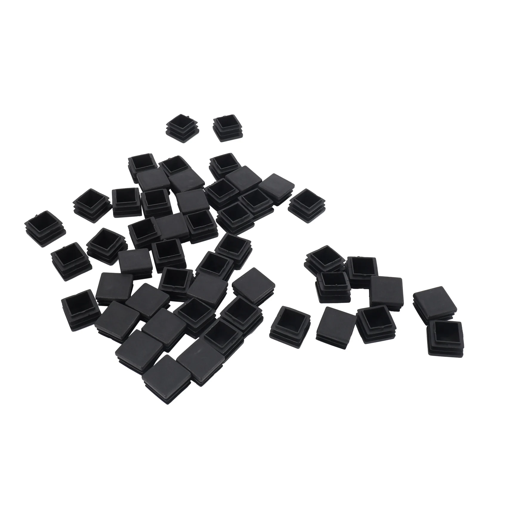 N84R Chair Leg Plastic Blanking End Cap Square Tube Insert Black 20Mmx20mm 100Pcs