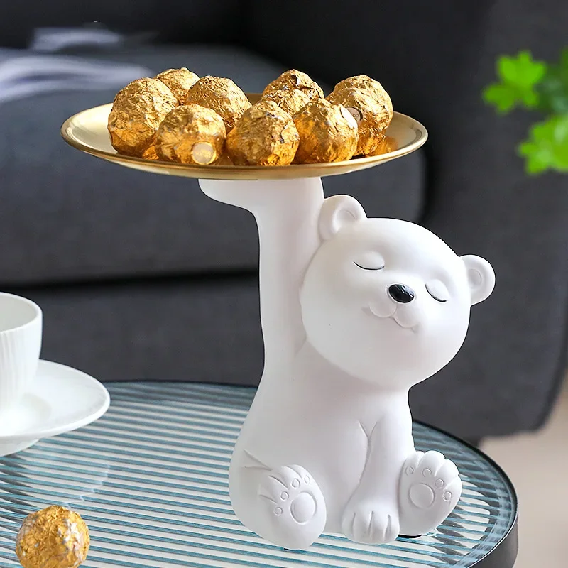

Home Decor Bear Figurines Interior Storage Box Resin Animal Sculpture Bear Statue Home Decoration Living Room Ornaments