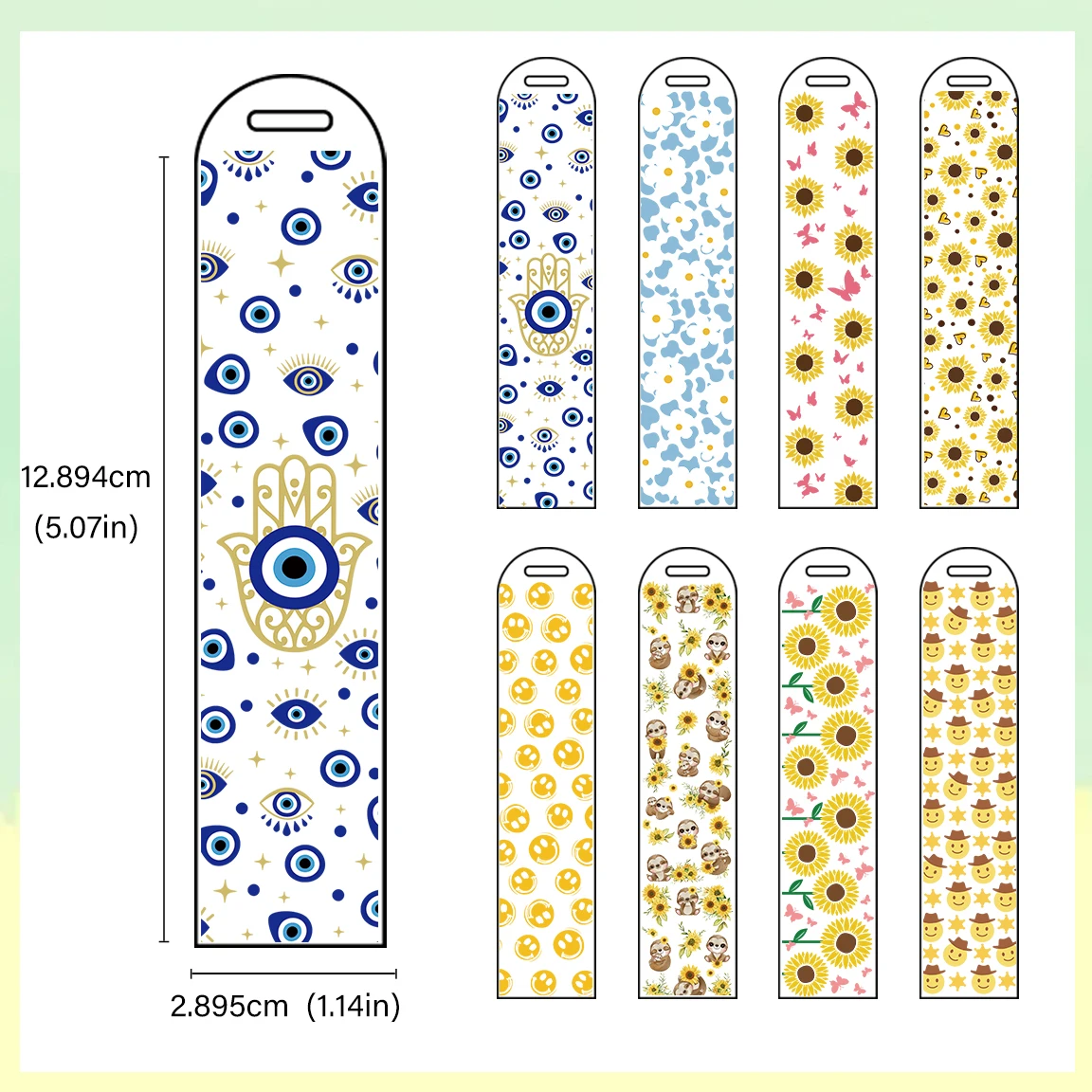 5pcs summer uv dtf bookmark wrap transfers label waterproof printing permanent vinyl wraps for bookmark ready to ship