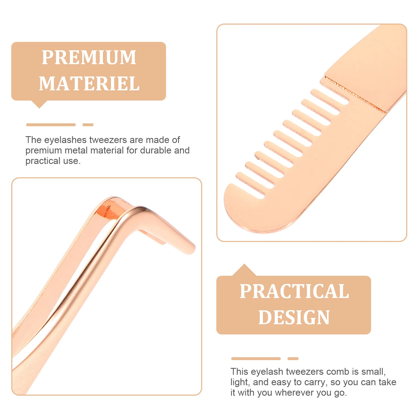 2Pcs Eyelash Tweezer Comb Stainless Steel 2 in 1 Lash Applicator Tool for Extensions Beginners Women Ergonomic Design Portable