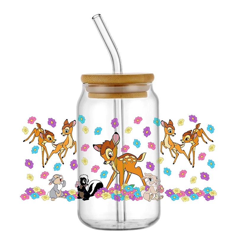 Cartoon Cute Animal Series UV DTF Sticker For 16OZ Libbey Glass Cup Can Wrap Transfer Sticker Custom Labels DIY Log