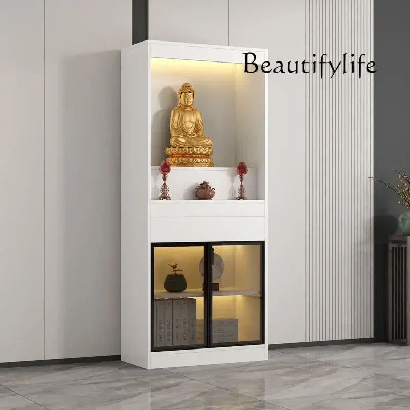 Chinese Style Worship Altar Light Luxury God of Wealth Cabinet Home Bodhisattva Altar Shrine