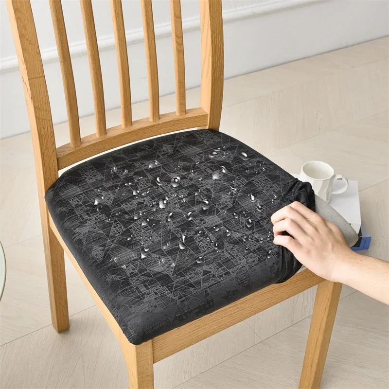 

1/2/4/6pcs PU Dining Chair Cover Stretch Anti-dirty Chairs Slipcovers Removable Elastic Upholstered Seat Covers Hotel Home Decor