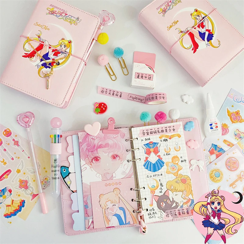 Sailor Moon Anime A6 Agenda Planner Notebook suit Diary Weekly Planner Goal Schedules Organizer Notebook girls School Stationery