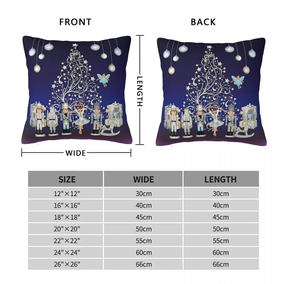 Nutcracker Christmas Special Square Pillowcase Polyester Linen Velvet Creative Decorative Throw Pillow Case Sofa Cushion Cover