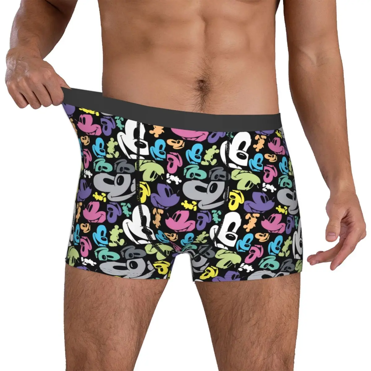 

Мужские трусы-боксеры с принтом Микки Мауса, эластичные, мягкие, с мультяшным дизайном, для мужчин.