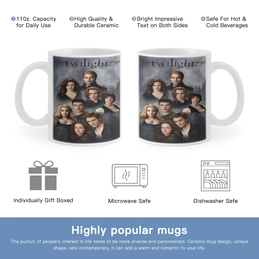 Classic Movie TV Film Twilight Coffee Mug 11oz Fun Ceramic Coffee Tea Cocoa Cup Handle Tea Drink Cup