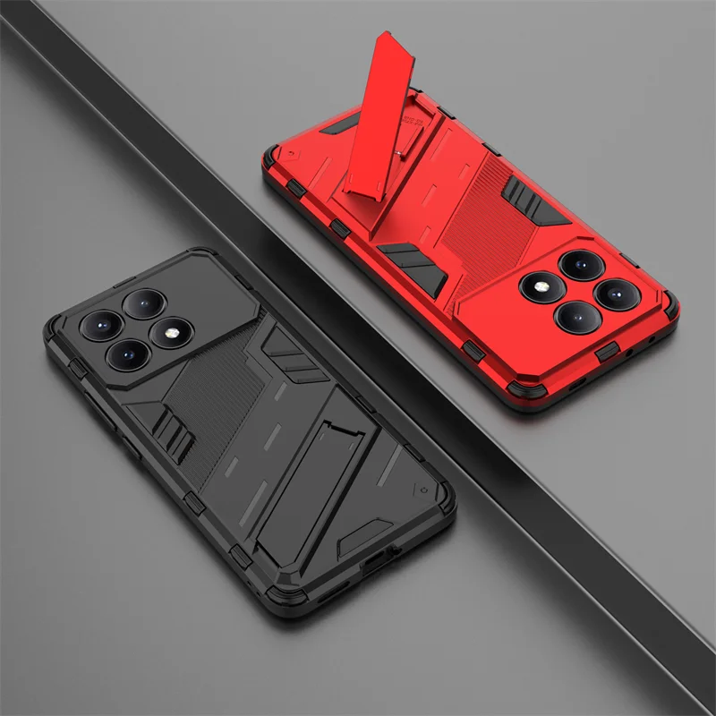 For Poco X6 Pro 5G Case Shockproof Armor Phone Case for Xiaomi PocoX6pro Poco X6Pro Little X 6 Pro Magnetic Car Stand Back Cover