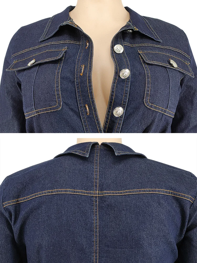 Combinaison en jean avec ceinture pour femme, jean adt, salopette décontractée, tenue de barboteuse, style coréen, mode printemps et automne, grande taille, 2024 combinaison femme grande taille