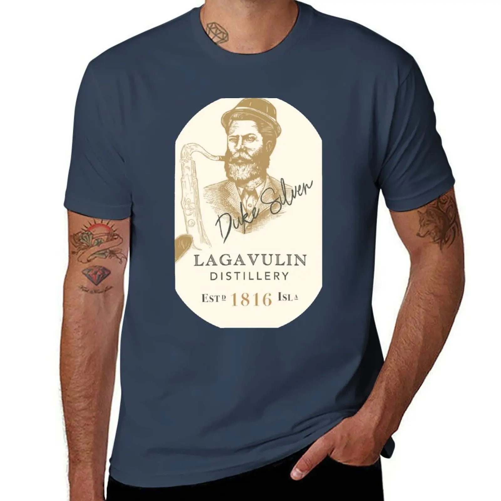 Camiseta Silver Lagavulin Duke, camiseta de manga corta para trabajo