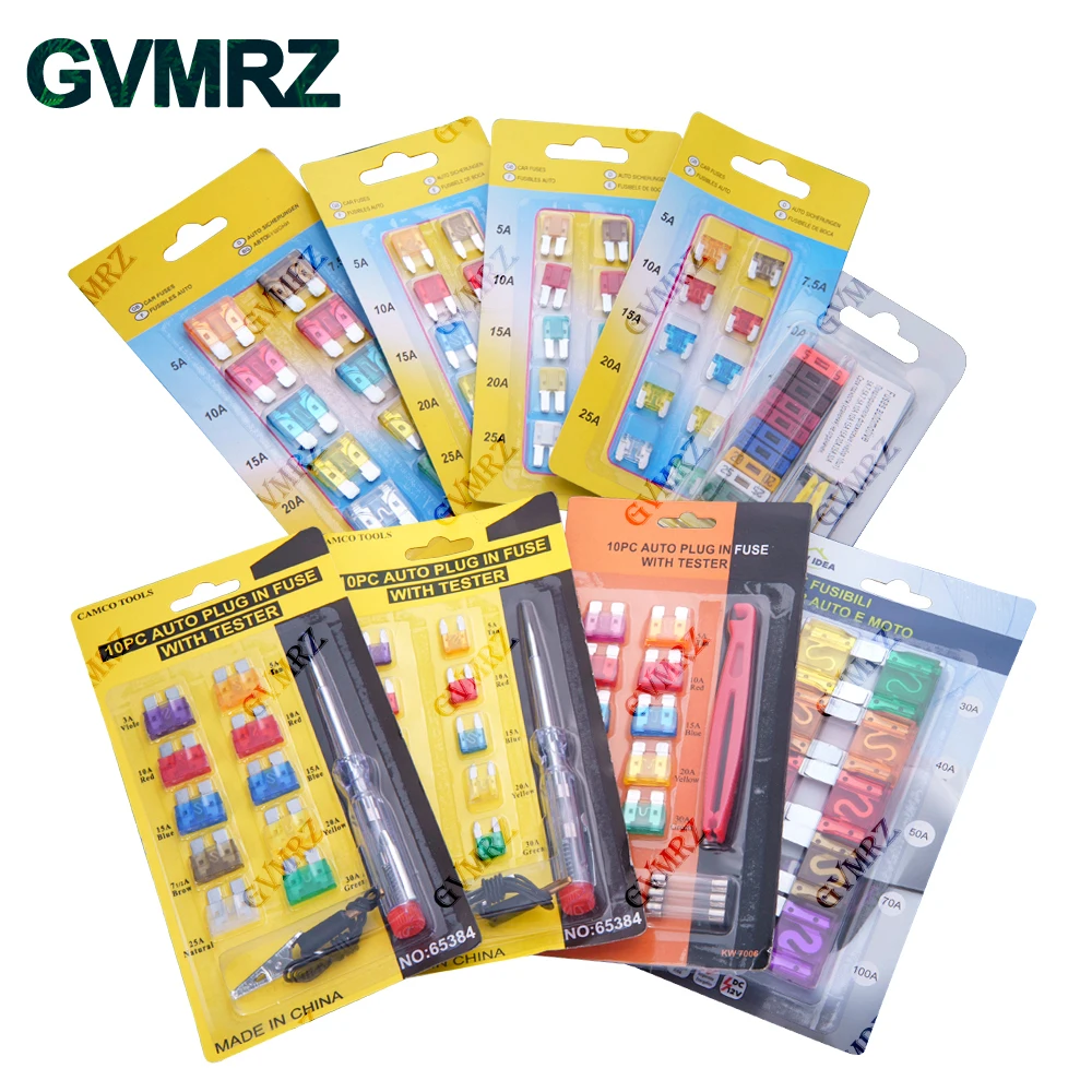 Car Fuse 32V Standard Mini Fuse insert Set Amp Clip Fuse for Car Truck Micro Small Test Pencil carton packaging