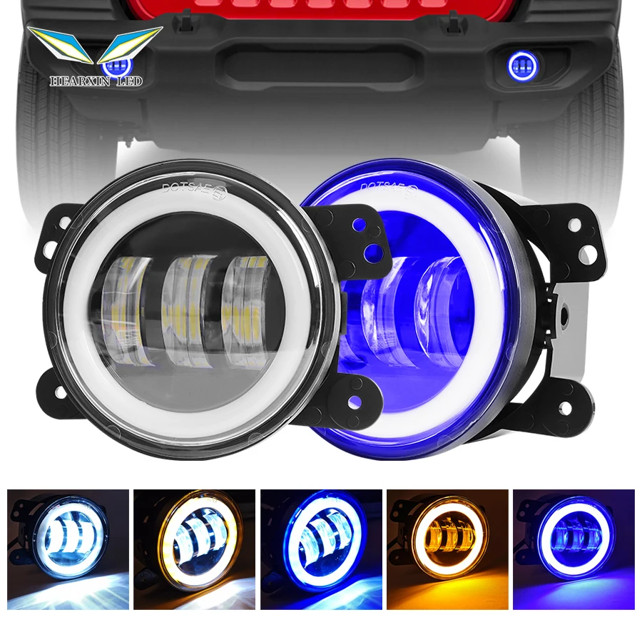 

4inch Angel Eye Led LED Light Led DRL White/Blue High Fog Light White Amber Halo Ring DRL for Jeep Wrangler JK TJ Dodge Journey