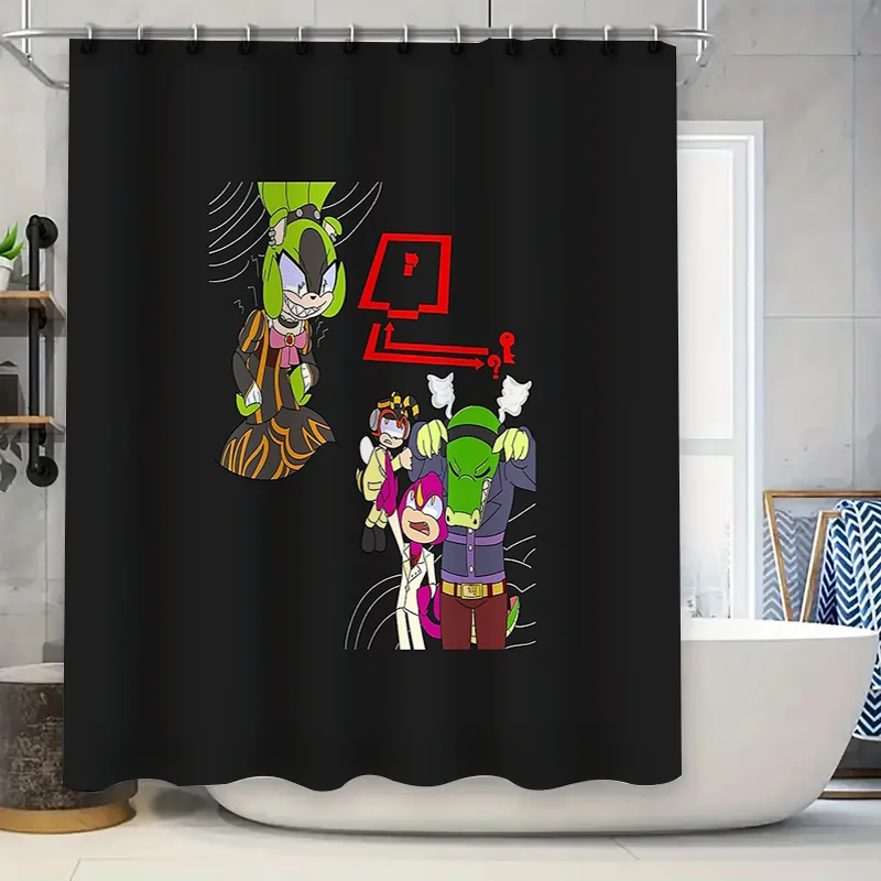 Anime Bath Curtain Japanese Kawaii Decor Shower Curtain Sets Waterproof Manga Otaku Gift Home Decor Room Divider Backdrop