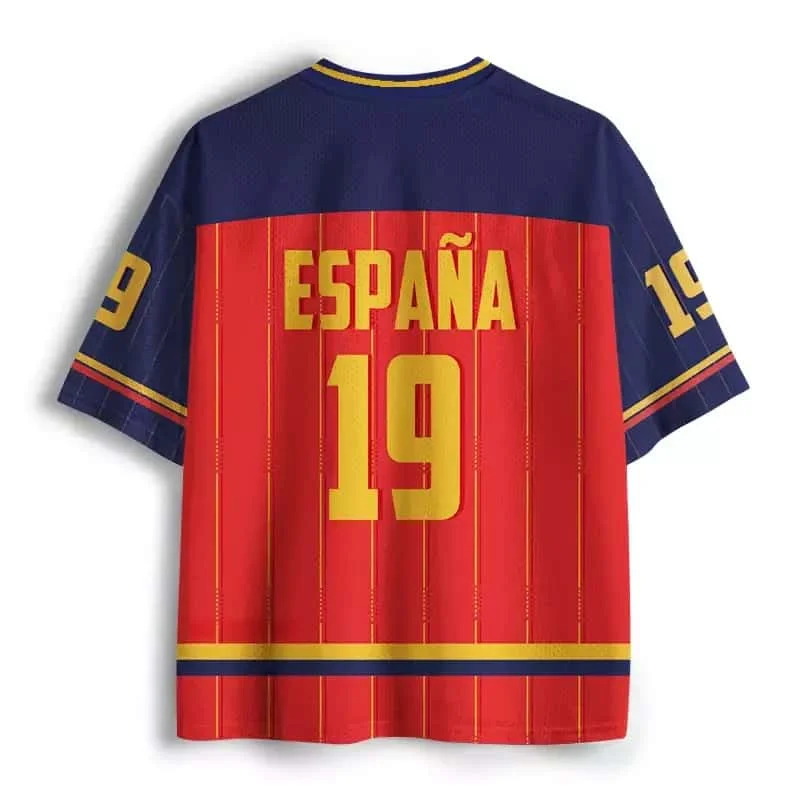 Spanish Retro Style Men's and Women's Breathable Quick Drying Outdoor Sports Plus Size Loose # 19 # Short Sleeved T-shirt