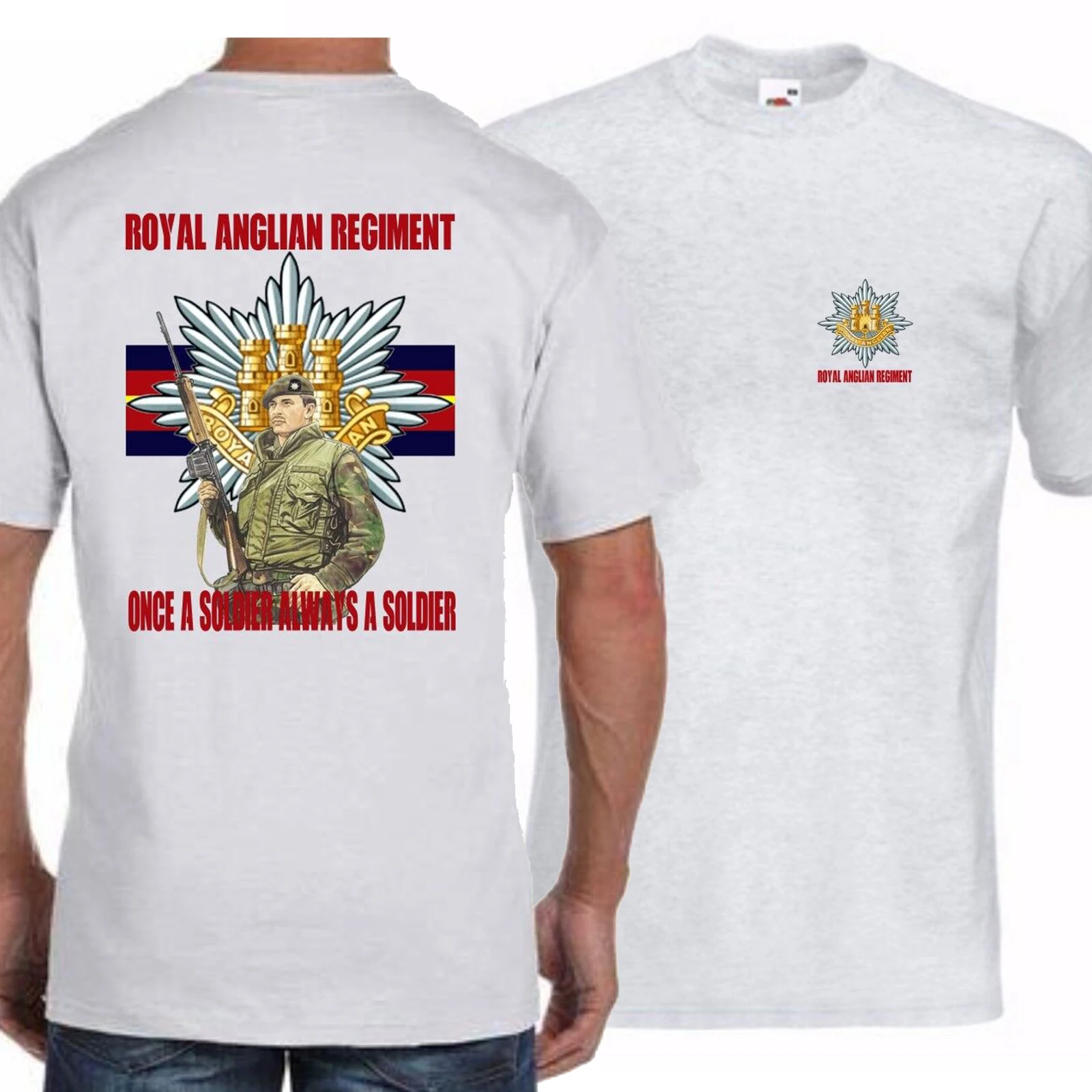 

Royal Anglian Regiment T Shirt. Short Sleeve 100% Cotton Casual T-shirts Loose Top Size S-3XL