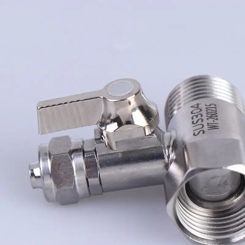 RO Feed Water Adapter 1/2 to 1/4 3/8 Shut Off Ball Valve Corrosion Resistant for Kitchen Under Sink Water Filter