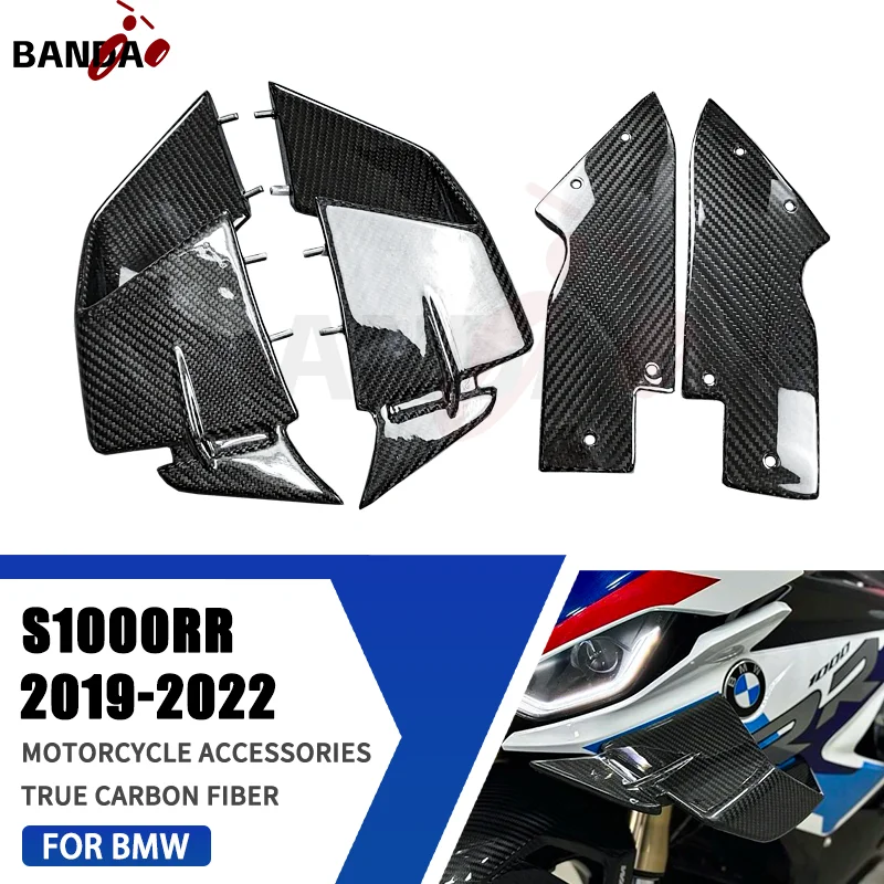 

For BMW S1000RR S 1000RR 2019-2022 100% 3K Pure Carbon Fiber Motorcycle Accessories Fixed-air wing, windshield, fairing kit