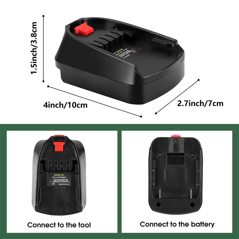 Imagem -05 - Adaptador de Bateria para Bosch 18v Bateria Li-ion Bat618 em Casa Ferramenta Elétrica de Lítio Substituir Todos os 18v Verde Azul Uso do Adaptador