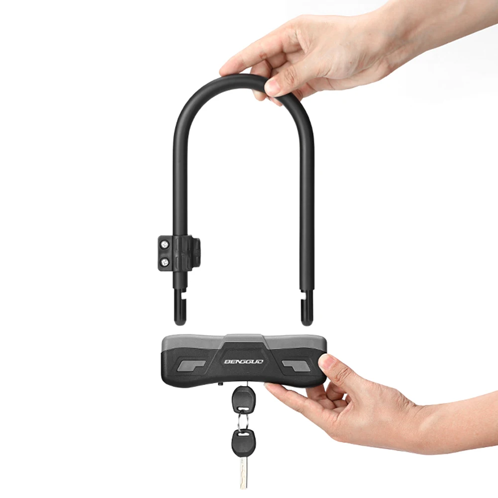 

Bicycle U Lock with Mounting Bracket Bicycle U-shaped Lock with 2 Keys Bicycle U-Lock for Road Bikes Shop Doors Fences