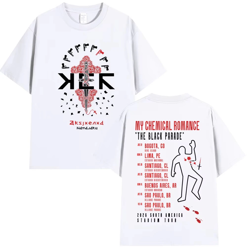 My Chemical Romance 2026 Tour graphics 100%Cotton music Tshirt Men