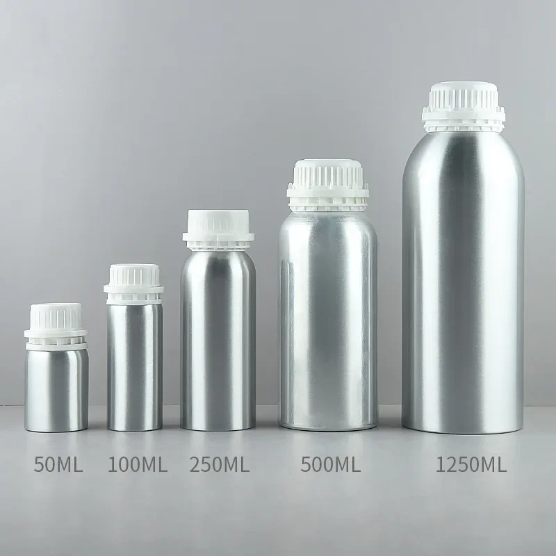 50ml 100ml 250ml 500ml 1250ml Anti-theft Cover Aluminum Bottle Plug Rounded Leakproof Packing Bottle Empty Bottles