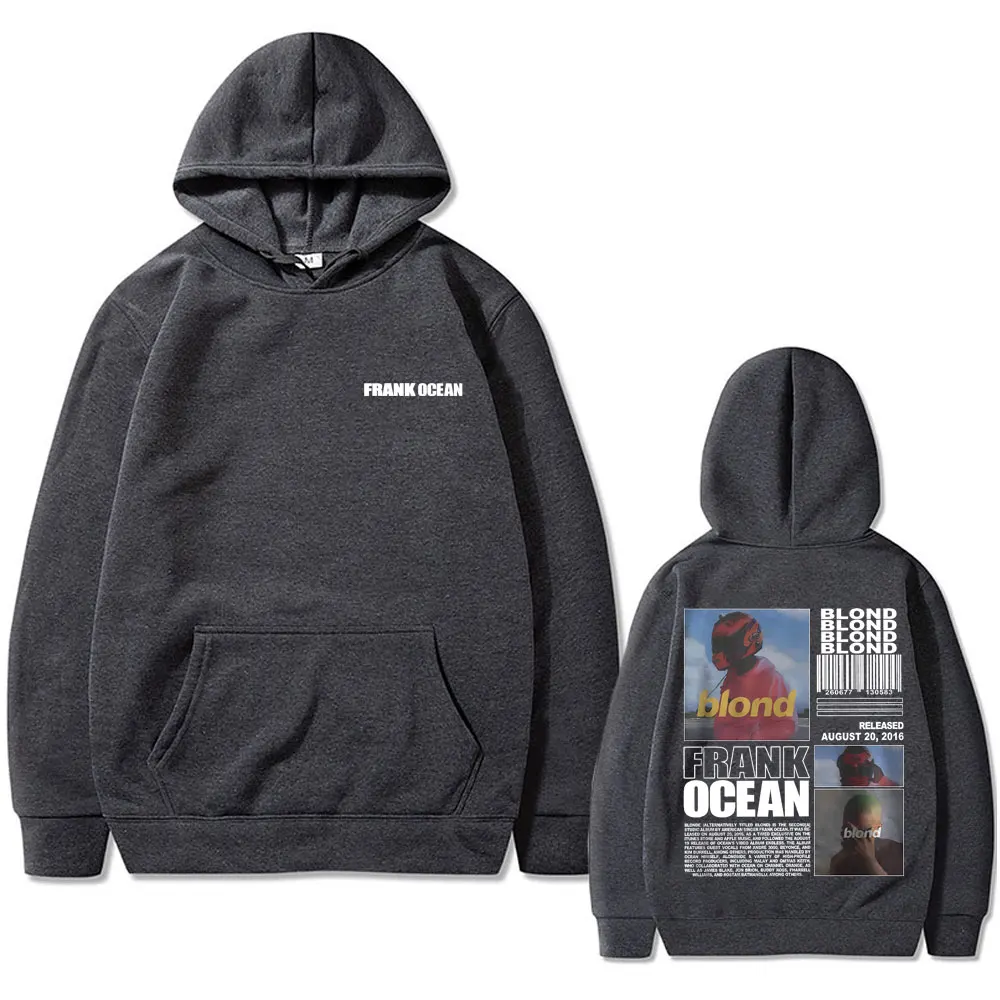 Rapper Frank Hoodie kebesaran Hoodie Ocean Hip Hop Hoodie Blond Album kaus grafis Pria Wanita kasual ukuran besar pakaian jalanan