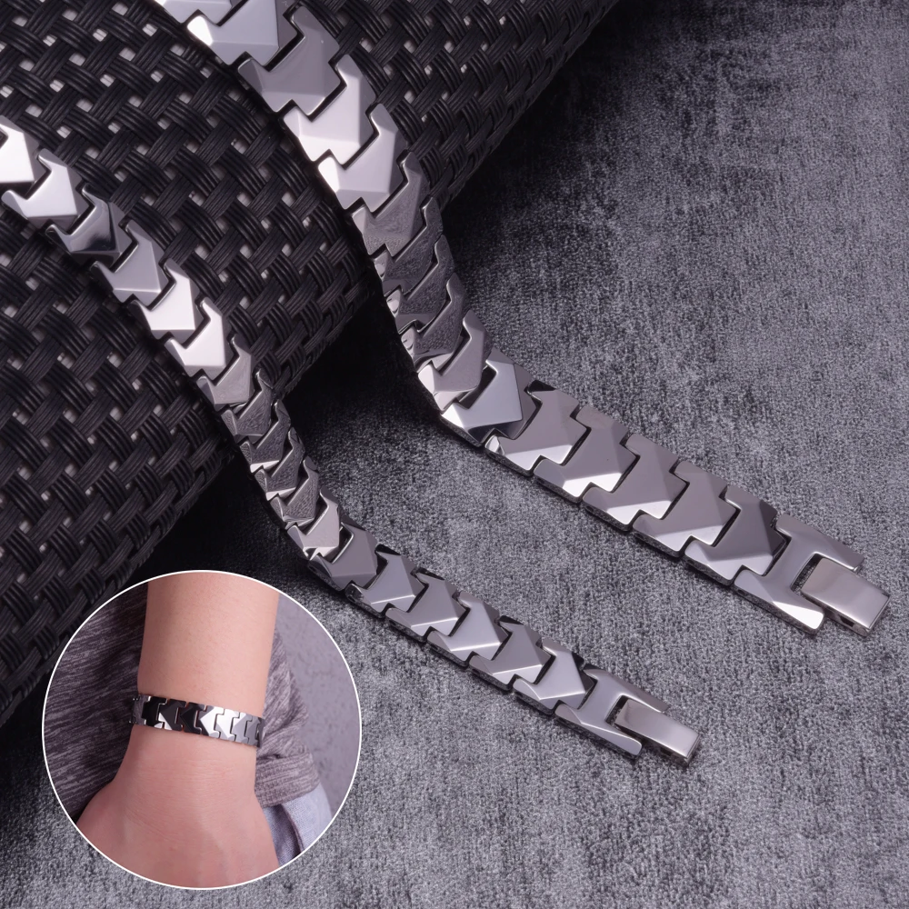 Ikuinen Anti Scratch Tungsten Magnetic Bracelet for Women Arrow Couple Tungsten Bracelet Men Health Energy Hematite Bracelet