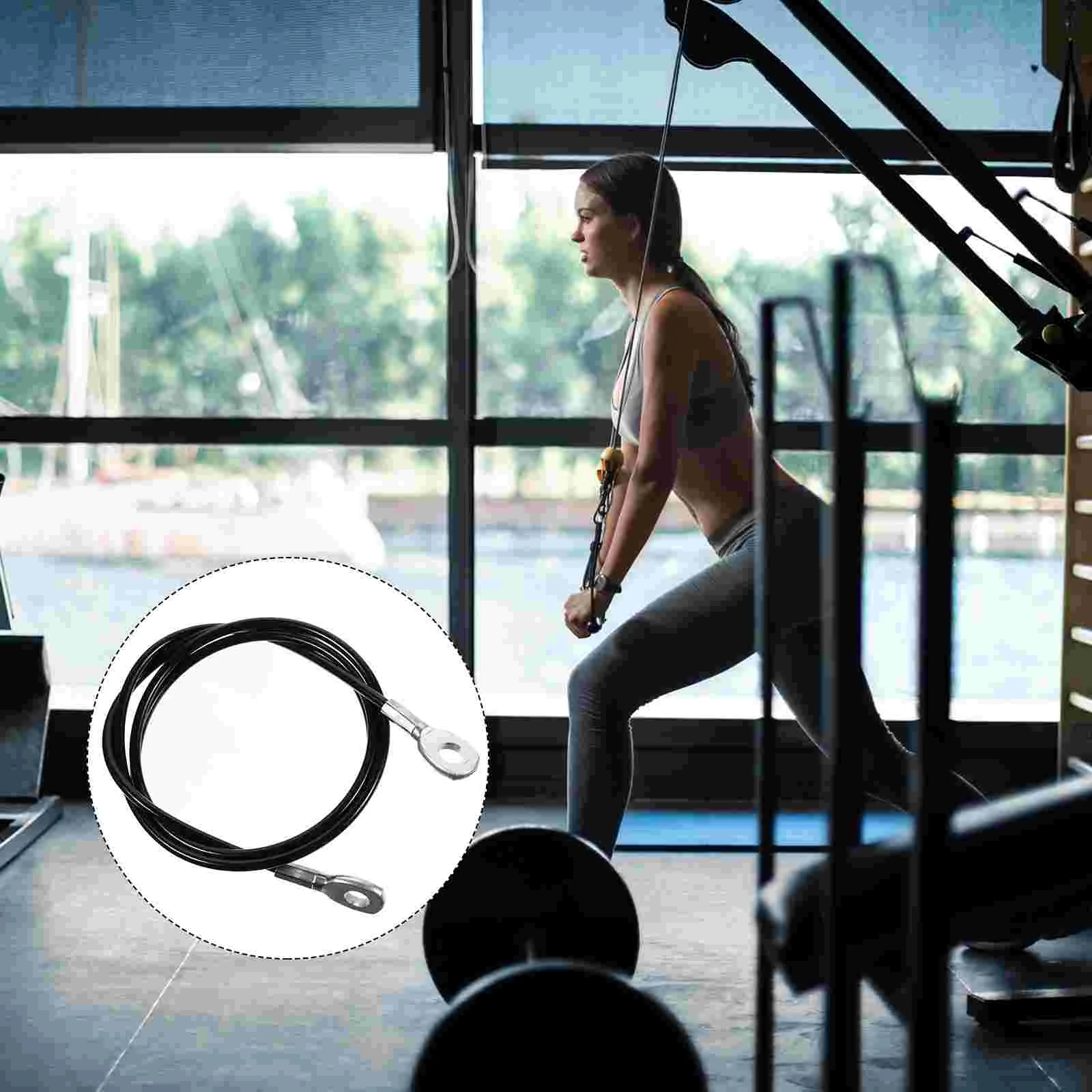 Fitness Wire Rope Portable Gym Equipment Steel Cable Pulley Accessories Household Simple Home Practical for DIY Premium