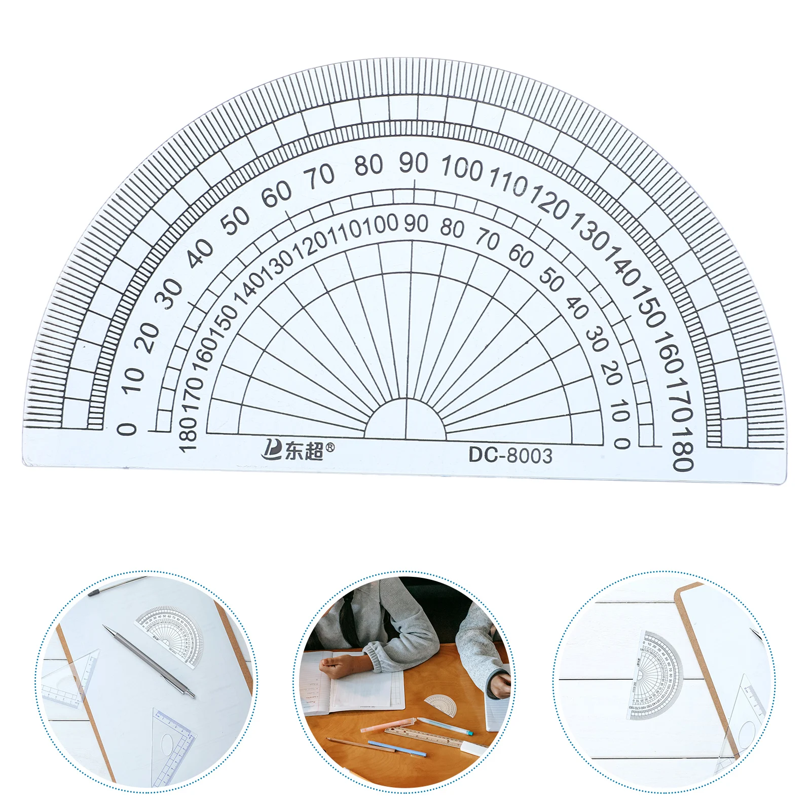 20pcs 180 Degree Protractor Angle Ruler Gauge Measuring Ruler School Office Student Mathematics Measurement Tools