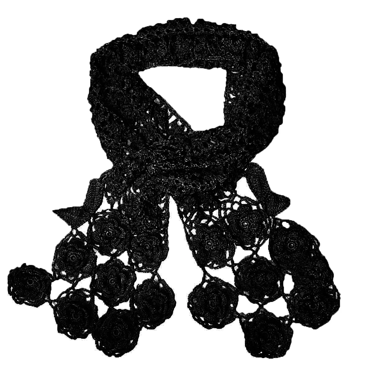 BomHCS Lace Scarf Collar Stretch Rose Flower Summer Poncho for Women Lady Shawl